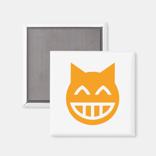Grinning Emoji Cat Magnet (Vorderseite/Rückseite)