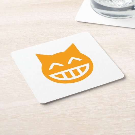 Grinning Emoji Cat Rechteckiger Pappuntersetzer (angewinkelt)