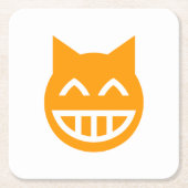 Grinning Emoji Cat Rechteckiger Pappuntersetzer (Vorderseite)
