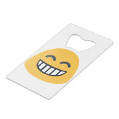 Grinning Emoji Geldbeutel Flaschenöffner (Vorderseite Schrägansicht)