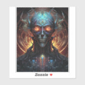 Grinning Evil Alien Man Sci-Fi Art Aufkleber (Blatt)