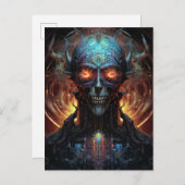 Grinning Evil Alien Man Sci-Fi Art Postkarte (Vorne/Hinten)