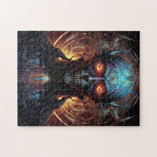 Grinning Evil Alien Man Sci-Fi Art Puzzle (Horizontal)
