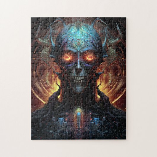 Grinning Evil Alien Man Sci-Fi Art Puzzle (Vertikal)