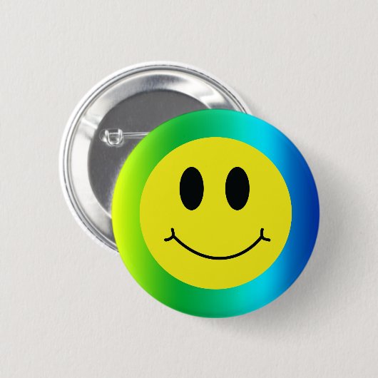Grinning Face Classic Gradient Smile Emoji Button (Vorne & Hinten)