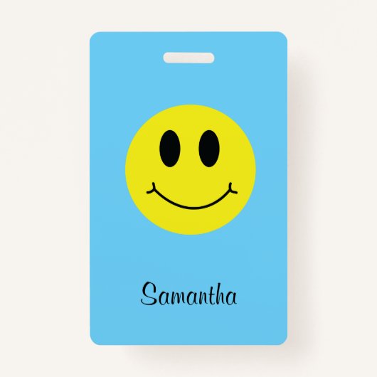 Grinning Face Classic mit Namen Ausweis (Vorderseite)