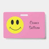 Grinning Face Classic mit Vorname Abzeichen Ausweis (Rückseite)