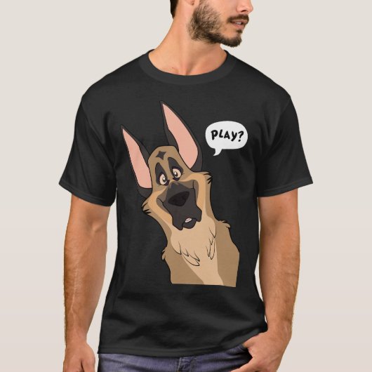 Grinning German Shepherd Dog T-Shirt (Vorderseite)