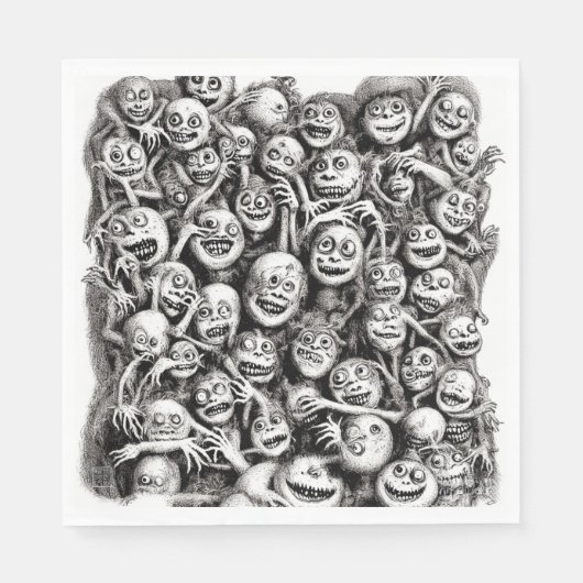 Grinning Ghouls - Papier Luncheon Servietten (Vorderseite)