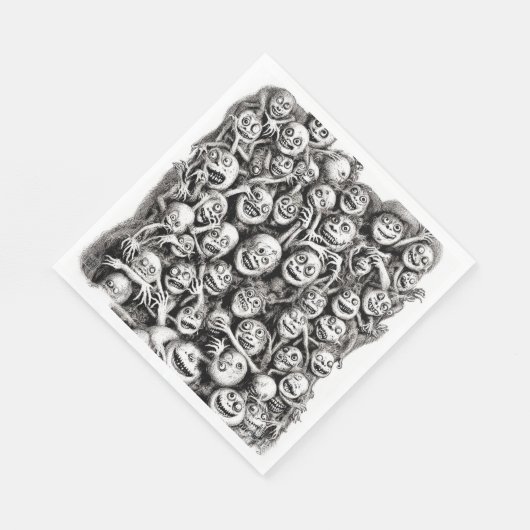Grinning Ghouls - Papier Luncheon Servietten (Ecke)