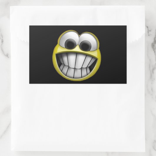 Grinning Happy Face Rechteckiger Aufkleber (Tasche)