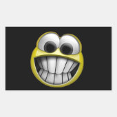 Grinning Happy Face Rechteckiger Aufkleber (Vorderseite)