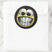 Grinning Happy Face Runder Aufkleber (Tasche)
