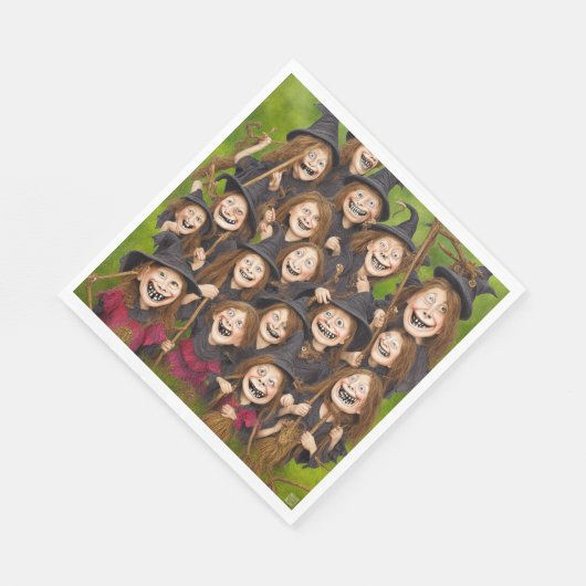 Grinning Hexen - Papierflossen Serviette (Ecke)