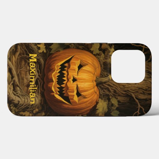Grinning Pumpkin Halloween Dein Individuelle Name Case-Mate iPhone Hülle (Rückseite (Horizontal))