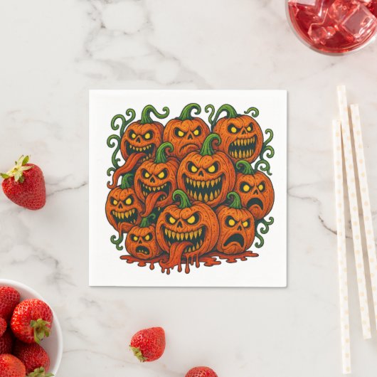 Grinning Pumpkin Halloween Serviette (Beispiel)