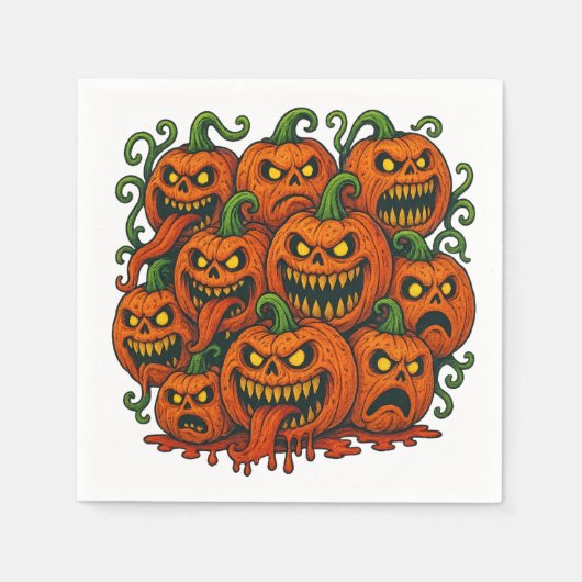 Grinning Pumpkin Halloween Serviette (Vorderseite)