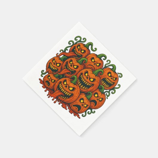 Grinning Pumpkin Halloween Serviette (Ecke)
