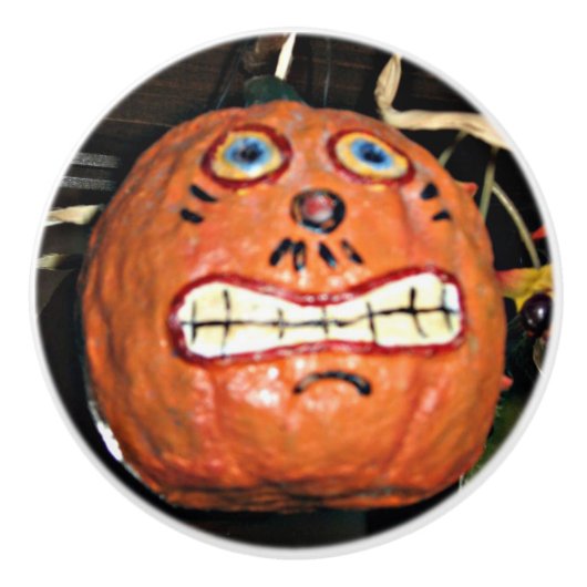 Grinning Pumpkin Keramikknauf (Vorderseite)