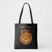 Grinning Pumpkin Trick oder Treateback Tasche (Vorderseite)