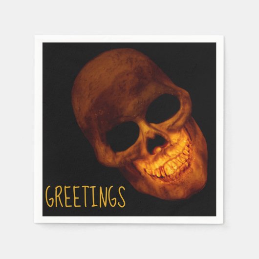 Grinning Skull-Grüße Serviette (Vorderseite)