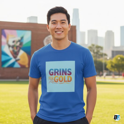 Grins für vergoldete T - Shirt