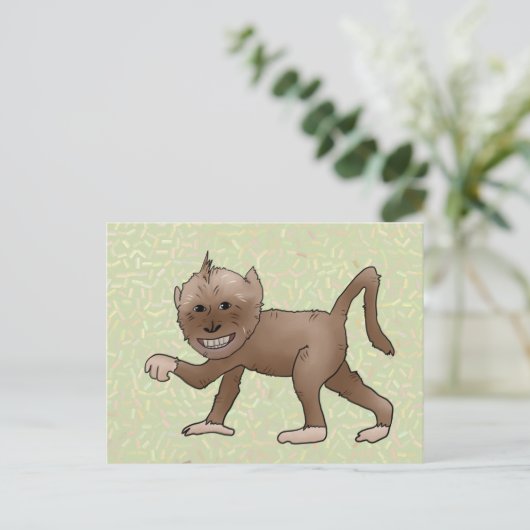 Grinseaffe Postkarte (Stehend Vorderseite)