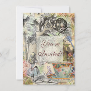 Grinsekatze Alice Wunderland Klassiker Einladung
