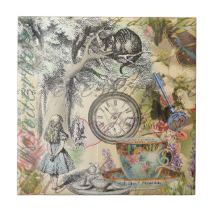 Grinsekatze Alice Wunderland Klassiker Fliese