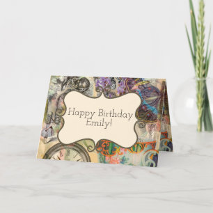 Grinsekatze Alice Wunderland Klassiker Karte