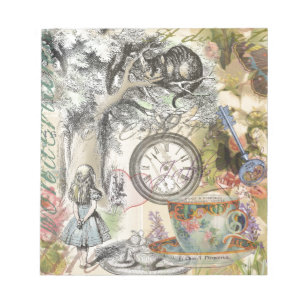 Grinsekatze Alice Wunderland Klassiker Notizblock