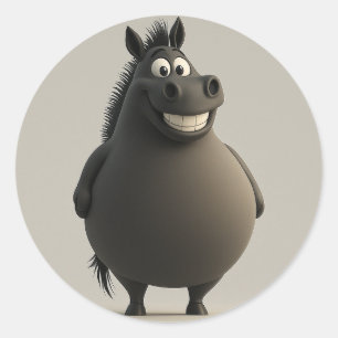 Grinsen des Cartoon Runder Aufkleber