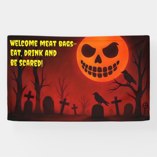 Grinsen des Mondes Friedhof: Halloween-Nacht Banner (Horizontal)