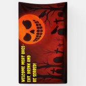 Grinsen des Mondes Friedhof: Halloween-Nacht Banner (Vertikal)