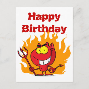 Grinsen des Teufels mit Pitchfork Postkarte