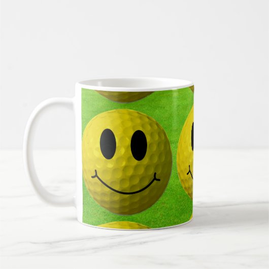 Grinsen Face Golf Ball Kaffeetasse (Links)