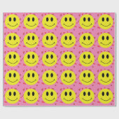 Grinsen Faces with Red Hearts Wrapping Paper Geschenkpapier (Flach)