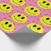 Grinsen Faces with Red Hearts Wrapping Paper Geschenkpapier (Ecke)
