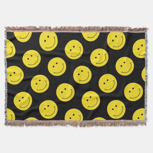 Grinsen gelbes Gesichtsmuster Decke (Vorderseite)