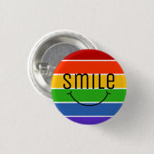 Grinsen Lächeln Regenbogen Button (Vorne & Hinten)