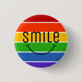 Grinsen Lächeln Regenbogen Button (Vorderseite)