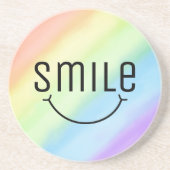Grinsen Lächeln Regenbogen Gradient Keramik Getränkeuntersetzer (Vorne)