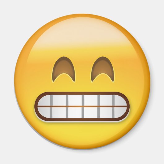 Grinsen mit lächelnden Augen Emoji Magnet (Vorne)