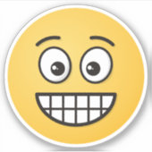 Grinsen mit offenen Augen Aufkleber (Vorderseite)