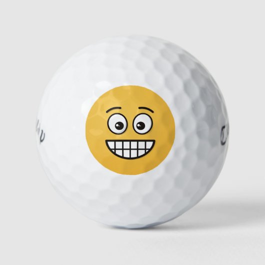 Grinsen mit offenen Augen Golfball (Vorderseite)