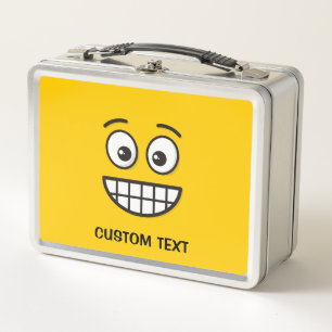 Grinsen mit offenen Augen Metall Lunch Box
