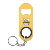 Grinsen mit offenen Augen Mini Flaschenöffner (Vorderseite)