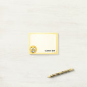 Grinsen mit offenen Augen Post-it Klebezettel (Auf Schreibtisch)