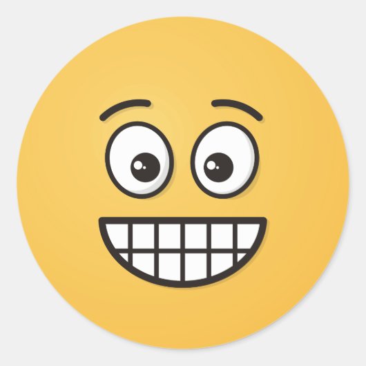 Grinsen mit offenen Augen Runder Aufkleber (Vorderseite)