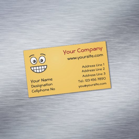 Grinsen mit Open Eyes Business Card Magnet (Beispiel)